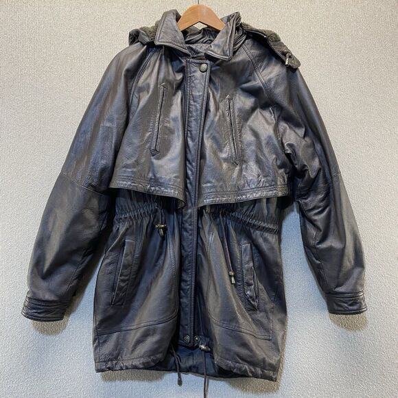 Sergio Vadducci Genuine Leather Jacket Coat Removable Lining Piel Women's Large - Picture 1 of 9